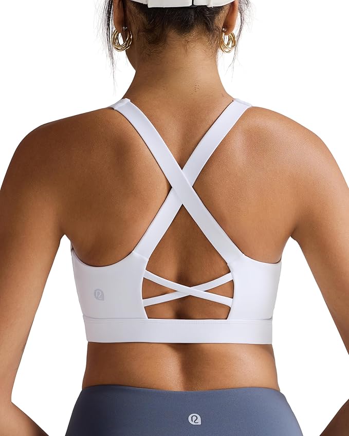 RUNNING GIRL Sports Bra for Women, Molded Cup High Impact Sports Bras for Women with Sewn in Pads