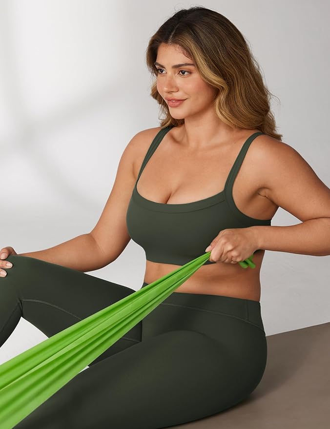 UNISSU Hugcurve Adjustable Sports Bra Square Neck Wireless Padded Yoga Workout Tops