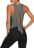 Bestisun Workout Tank Tops Open Back Yoga Exercise Shirts Tie Back Athletic Clothes for Women