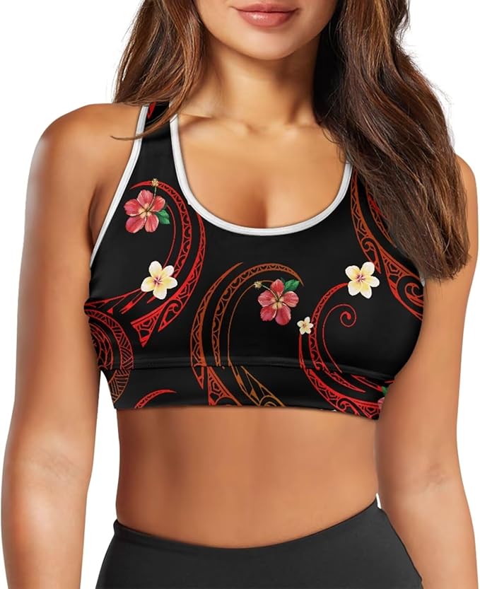 4 Piece Gym Sets Women Racerback Sports Bra with Back Pocket, Matching Flare Yoga Pants And Sweatband