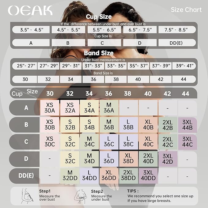 OEAK Womens Deep V Bras Wireless Comfortable Bra Supportive No Underwire Bras Tshirt Push Up Bralettes Plunge Seamless Bra