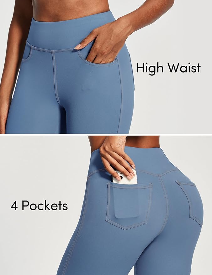 IUGA High Waisted Yoga Pants for Women with Pockets Capri Leggings for Women Workout Leggings for Women Yoga Capris