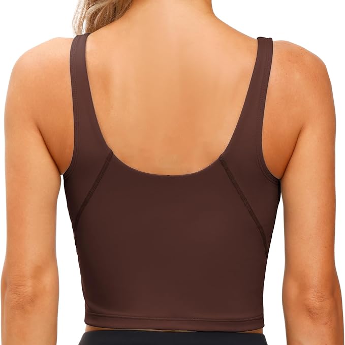 THE GYM PEOPLE Womens' Sports Bra Longline Wirefree Padded with Medium Support