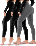 3 Pack Leggings for Women-No See-Through High Waisted Tummy Control Yoga Pants Workout Running Legging
