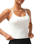 RUNNING GIRL Yoga Tank Tops for Women Built in Shelf Bra B/C Cups Strappy Back Activewear Workout Compression Tops