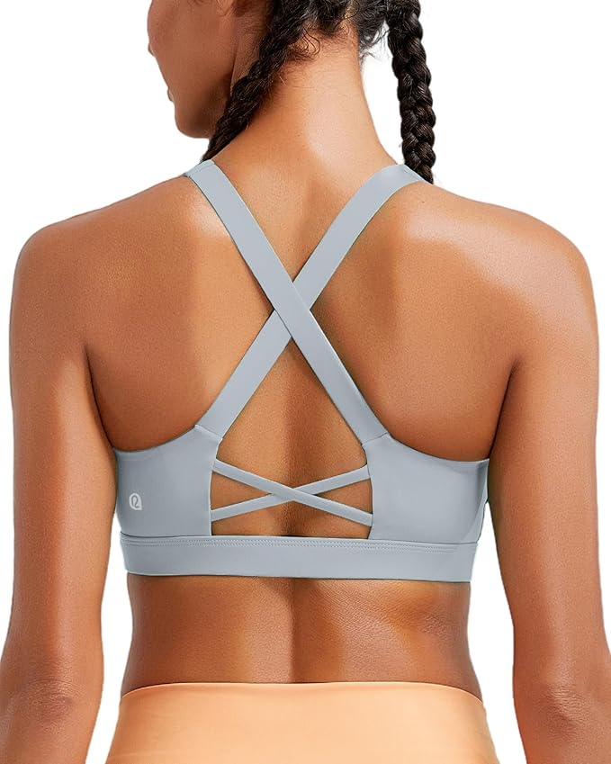 RUNNING GIRL Sports Bra for Women, Molded Cup High Impact Sports Bras for Women with Sewn in Pads