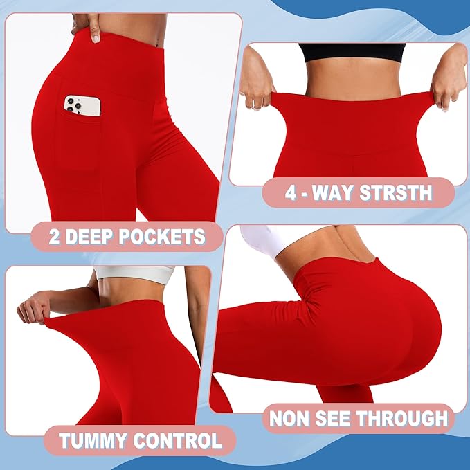 FULLSOFT Buttery Soft Leggings for Women - High Waisted Tummy Control No See Through Workout Yoga Cycling Tights Pants