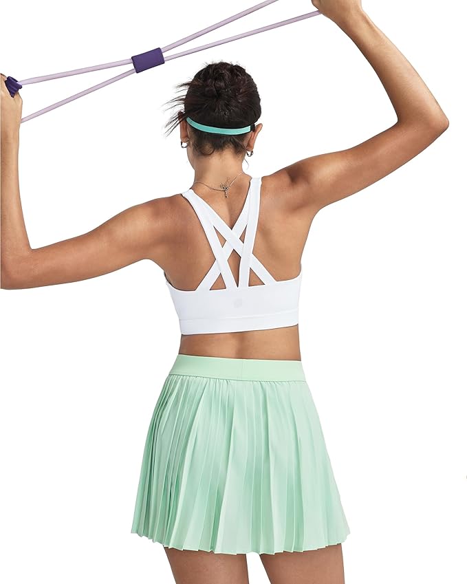 RUNNING GIRL Sports Bras for Women,Padded Strappy Sports Bras Criss-Cross Back Medium Support Sports Bras with Removable Cups
