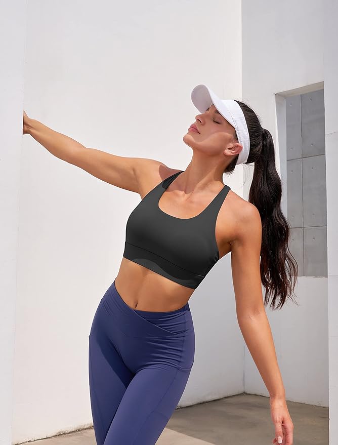 IUGA Sports Bras for Women High Support Large Bust High Impact Womens Sports Bras Strappy Padded Sports Bra