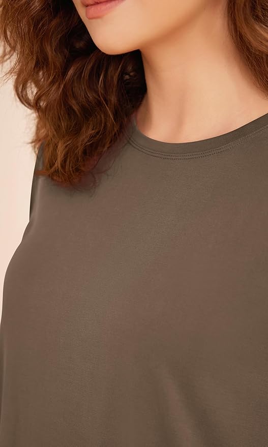 ODODOS Modal Soft Short Sleeve Shirts for Women Crew Neck Yoga Tee Casual Workout Tops