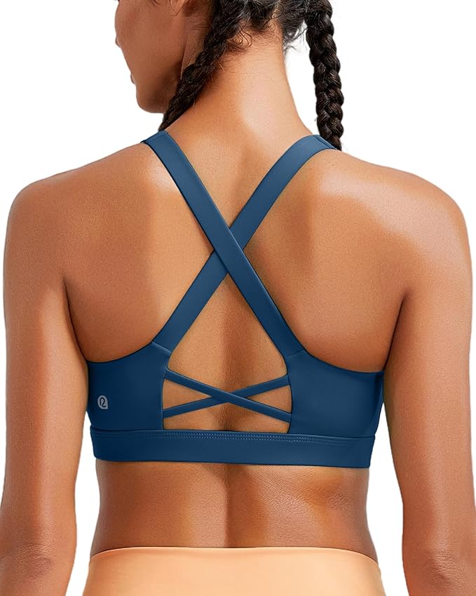 RUNNING GIRL Sports Bra for Women, Molded Cup High Impact Sports Bras for Women with Sewn in Pads