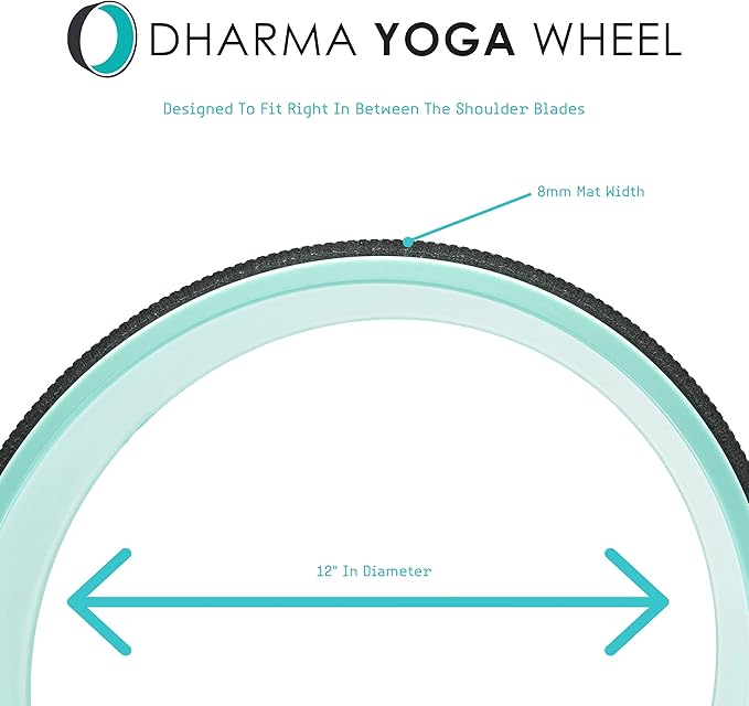 Dharma Yoga Wheel Basic - Spine Roller and Back Ring, Stretches Ligaments, Muscles with Foam Padding for Deeper Poses | Yogic Stretching and Alignment with Circle Design