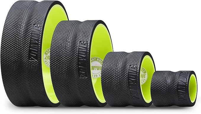 Back Roller Wheel - 4 Pack Yoga Foam Roller for Physical Therapy & Back Stretcher, Deep Tissue Massage for Pain Relief & Stretching | Green.
