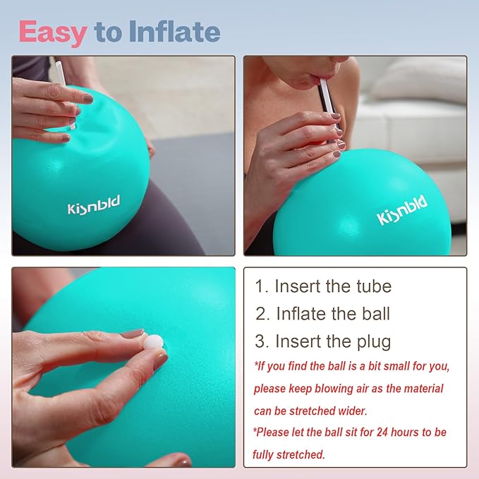 Small Exercise Ball, 9 Inch Mini Pilates Ball, Anti Burst and Slip Resistant Mini Yoga Ball for Stability, Fitness, Physical Therapy, Stretching & Core Strength Workout at Home Gym & Office