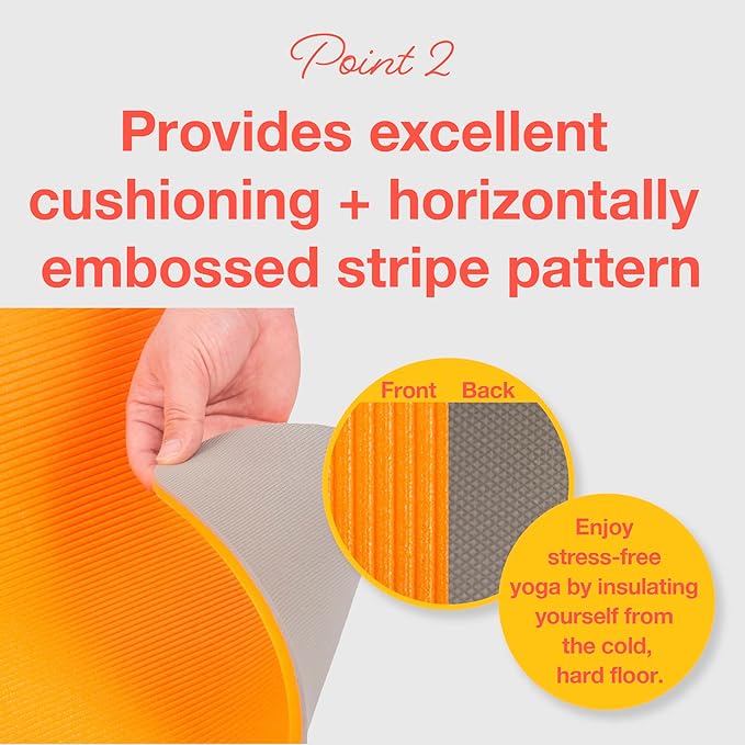 PRIMASOLE Yoga Mat Eco-Friendly Material 1/2 inch Non-Slip Yoga Pilates Fitness at Home & Gym 4 Colors with Carrying Case & Strap