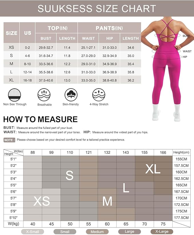 SUUKSESS Women 2 Piece Workout Sets Padded Tank Tops Tummy Control Leggings Gym Outfits
