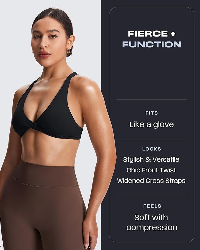 Aoxjox Women's Workout Sports Bras Fitness Satara Low Impact Bra Yoga Crop Tank