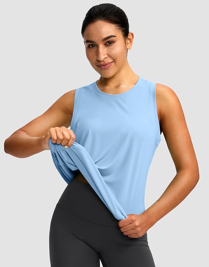 Women's Workout Tops Racerback Athletic Tank Tops Sleeveless Loose Fit Yoga Running Gym Shirts for Women