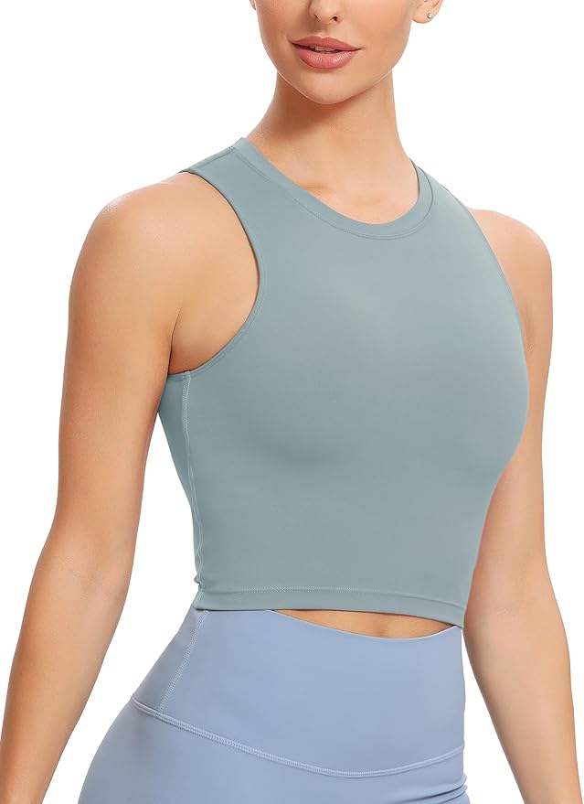 Natural Feelings Nudi Sports Bras for Women Removable Padded Yoga Tank Tops Sleeveless Fitness Workout Crop Tops