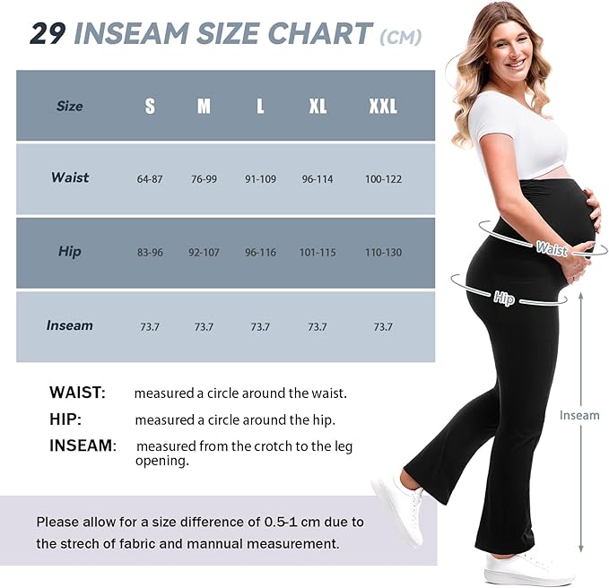 Leafigure Maternity Flare Leggings with Pockets Over The Belly Yoga Pants for Workout Soft Pregnancy Activewear