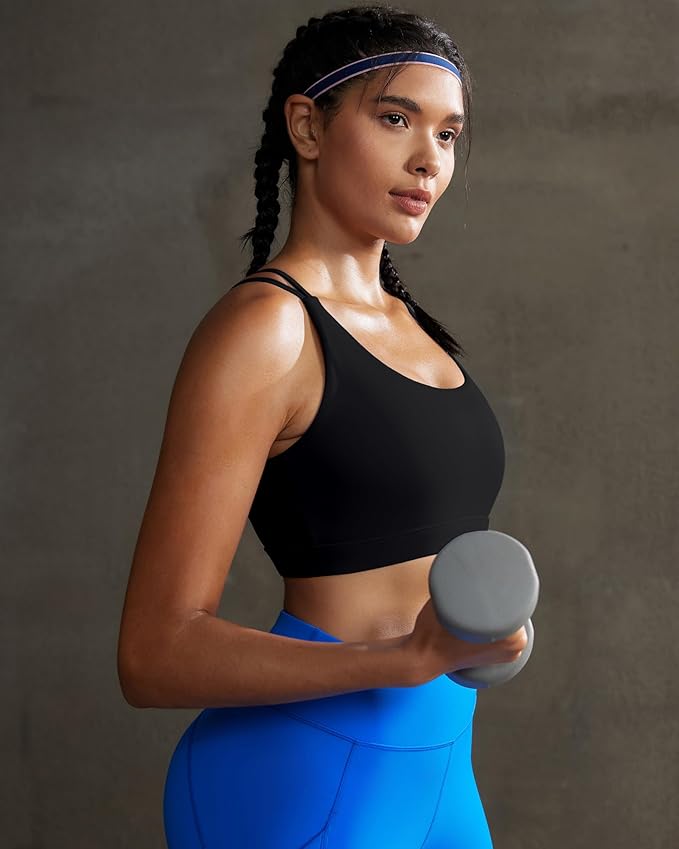 RUNNING GIRL Sports Bras for Women,Padded Sports Bra Tank Top Sexy Crisscross Back High Impact Longline Workout Yoga Bra