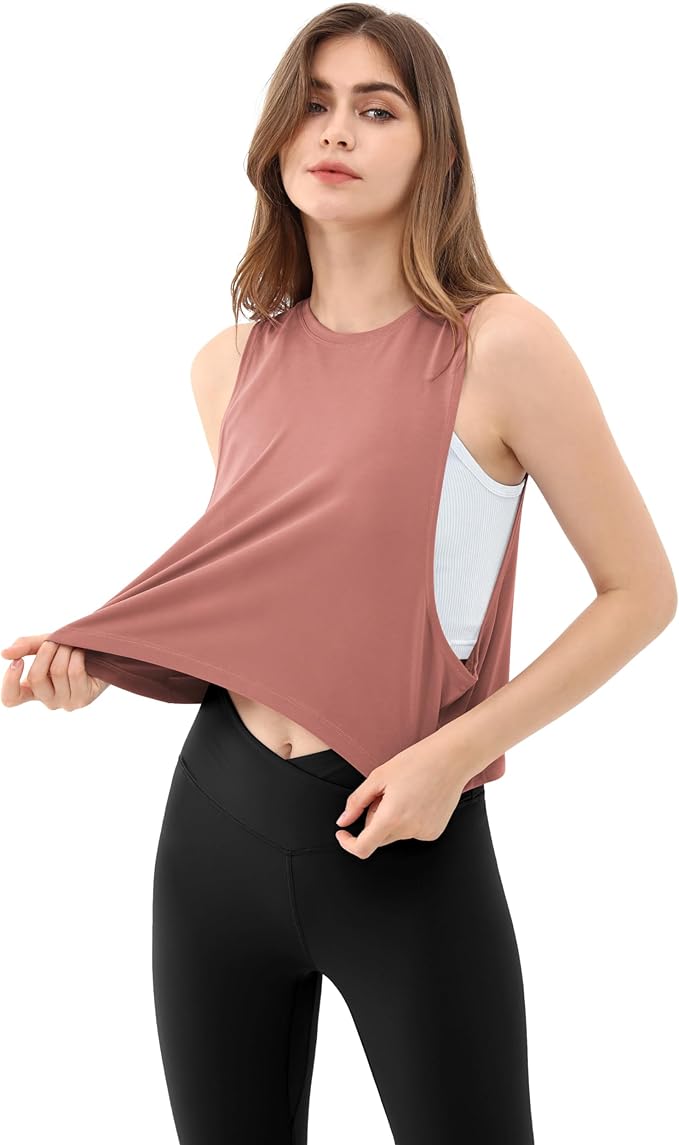 ODODOS 3-Pack Loose Tank Tops for Women Sleeveless Gym Athletic Workout Tops Yoga Shirts