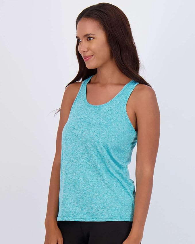 Real Essentials 5 Pack: Women's Racerback Tank Top Dry-Fit Athletic Performance Yoga Activewear (Available in Plus Size)