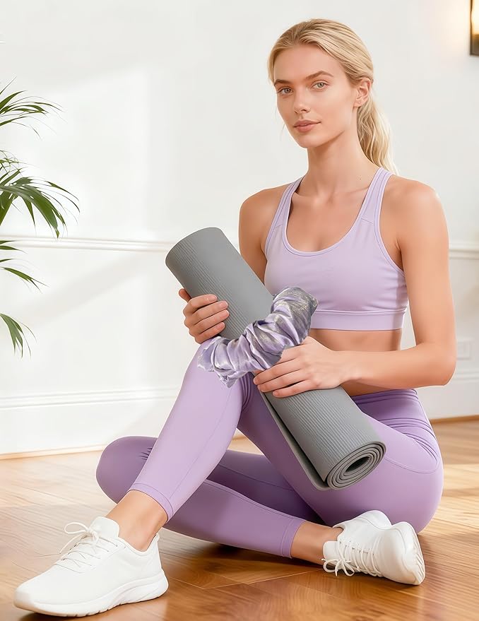 Yoga Mat Scrunchie - Yoga Mat Strap Band - Fits All Standard Yoga Mats (Not Suitable for Overly Thick Mats)