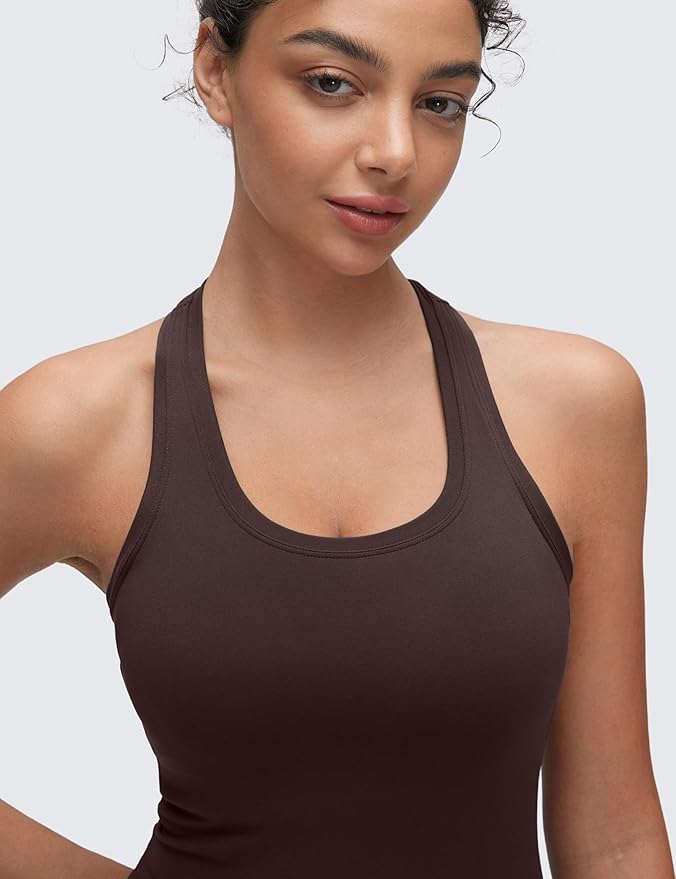CRZ YOGA Butterluxe Racerback Tank Tops for Women - Yoga Workout Casual Gym Athletic Camisole Tight Sleeveless Shirts