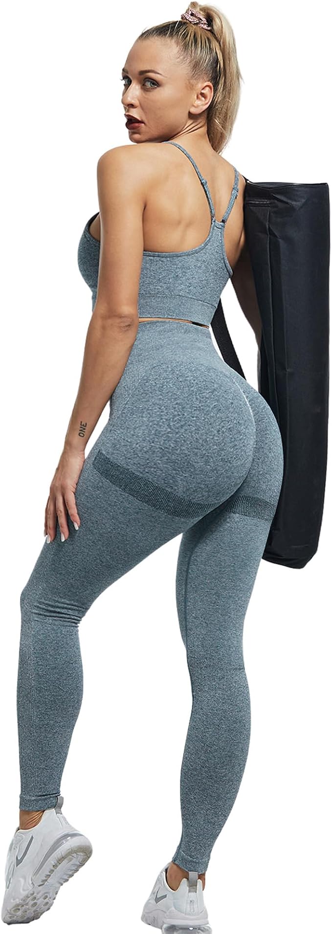 CHRLEISURE Workout Leggings Sets for Women, Gym Scrunch Butt Butt Lifting Seamless Leggings 3 Piece