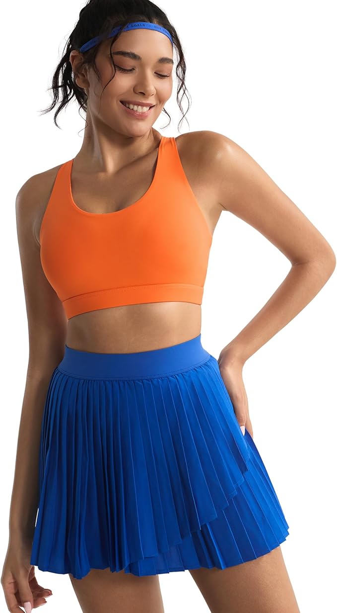 RUNNING GIRL Sports Bras for Women,Padded Strappy Sports Bras Criss-Cross Back Medium Support Sports Bras with Removable Cups
