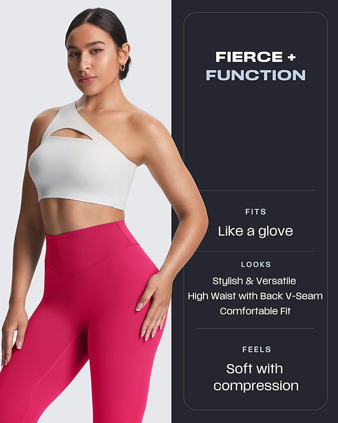Aoxjox High Waisted Workout Leggings for Women Tummy Control Buttery Soft Yoga Metamorph Deep V Pants 26"