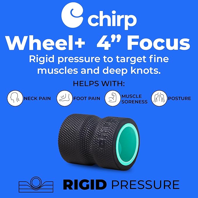 Chirp Wheel Foam Roller – Targeted Back & Neck Relief, Lumbar Spine Stretcher, Spinal Decompression Back Stretcher, Massage Roller with Density Foam for Physical Therapy, Supports 500lbs, 4-Inch Mint