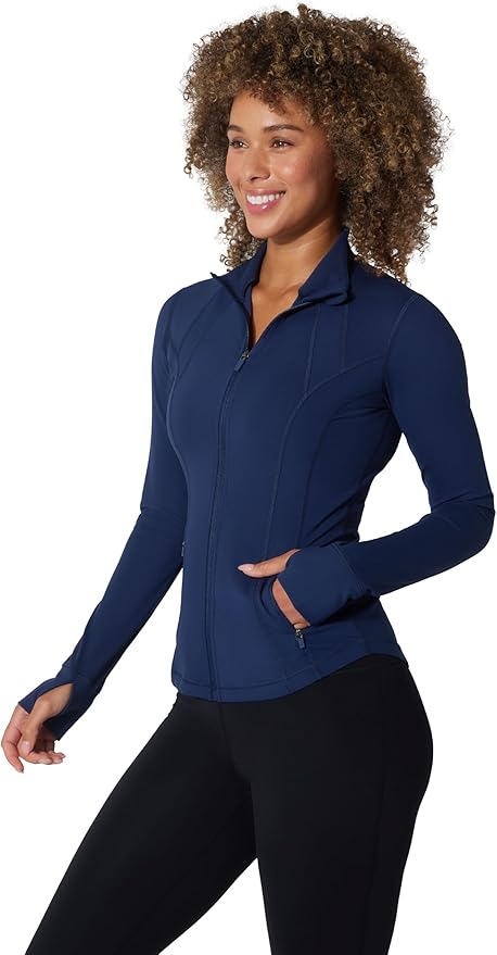 Yogalicious Womens Ultra Soft Lightweight Full Zip Yoga Jacket with Pockets