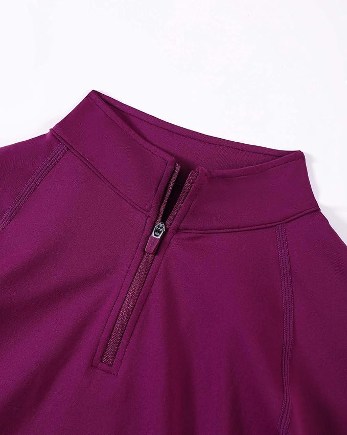 AUROLA Influence Workout Jacket for Women, Half Zip Cropped Slim Fit Long Sleeve Yoga Jackets Athletic Top with Thumb Holes