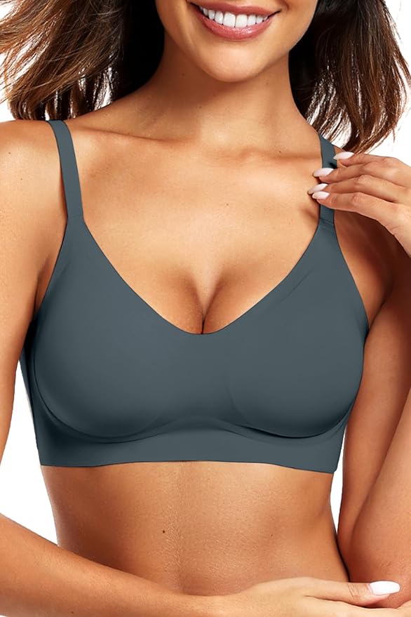 Vertvie Womens Seamless Jelly Bras No Underwire Comfort Push Up Bras Buttery Soft Wireless Bralette Full Coverage Sports Bra