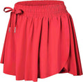 Wsirmet Flowy Shorts for Women Butterfly Shorts 2 in 1 Athletic Workout Gym Biker Running Shorts with Pockets