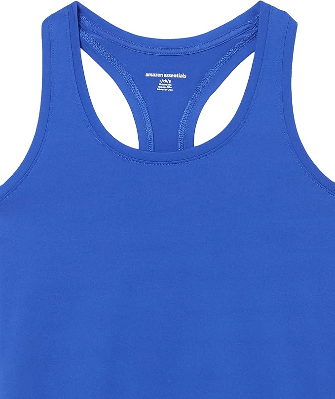 Amazon Essentials Women's Active Quick Dry Tech Stretch Racerback Scoop Neck Tank Top, Multipacks