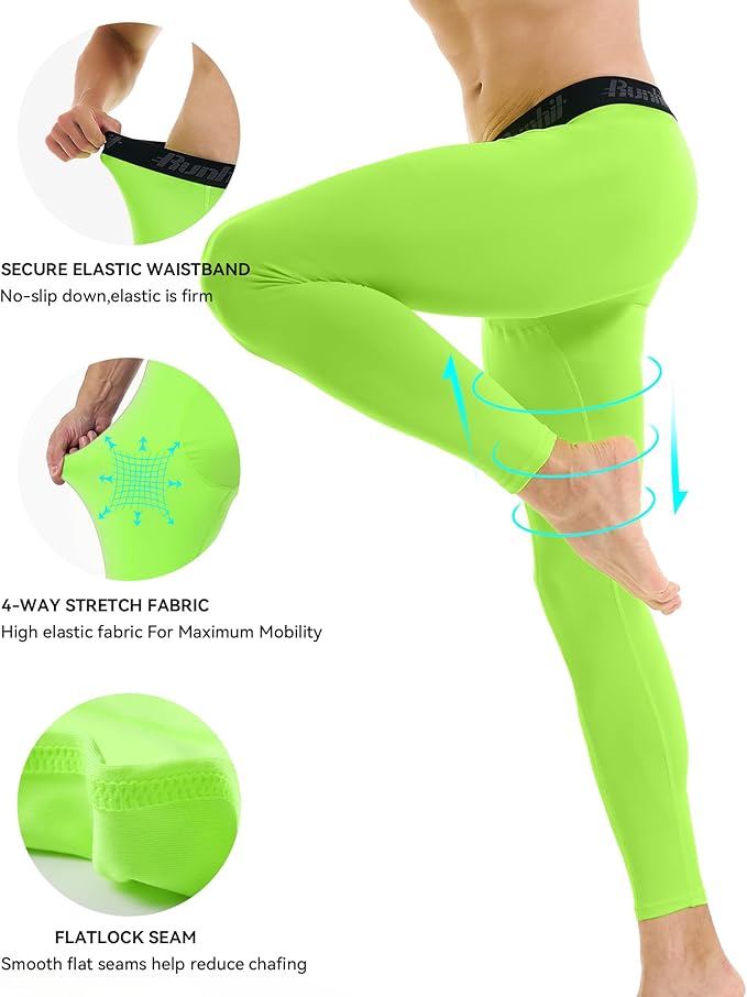 Runhit Men’s Compression Pants Running Tights Workout Leggings Athletic Base Layer Pants for Sports Yoga Basketball