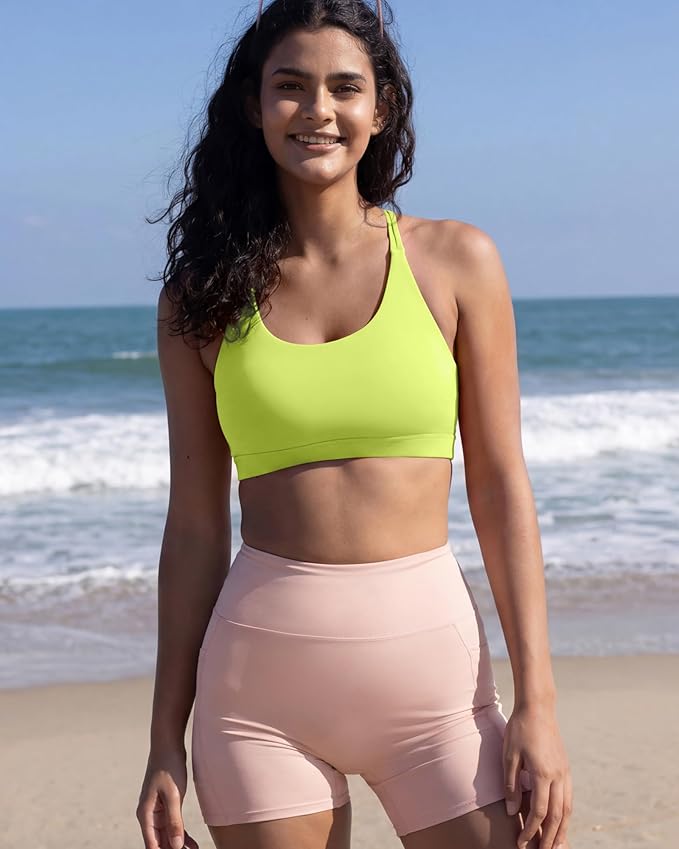 RUNNING GIRL Sports Bras for Women,Padded Sports Bra Tank Top Sexy Crisscross Back High Impact Longline Workout Yoga Bra