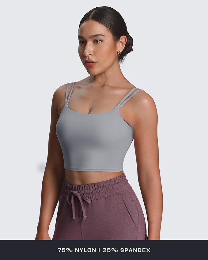 Aoxjox Women's Workout Sports Bras Fitness Yoga Crop Tank Metamorph Twist Back Cami