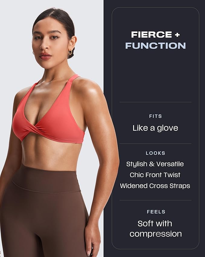 Aoxjox Women's Workout Sports Bras Fitness Satara Low Impact Bra Yoga Crop Tank