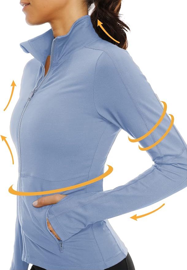 VUTRU Women's Workout Yoga Jacket Full Zip Running Athletic Track Jacket