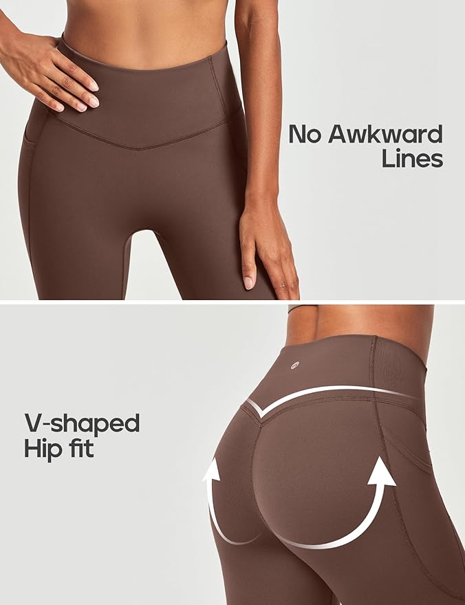 Heathyoga Compression Leggings for Women Tummy Control No Front Seam Leggings with Pockets for Women Workout Yoga Pants