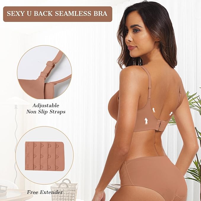 OEAK Womens Wireless Jelly Bras Comfortable Push Up Bra No Underwire Gel Bra Full Support Lift Everyday Seamless Tshirt Bras