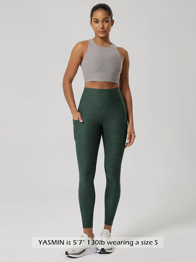 ODODOS Women's High Waisted Yoga Leggings with Pockets, Tummy Control Non See Through Workout Athletic Running Yoga Pants