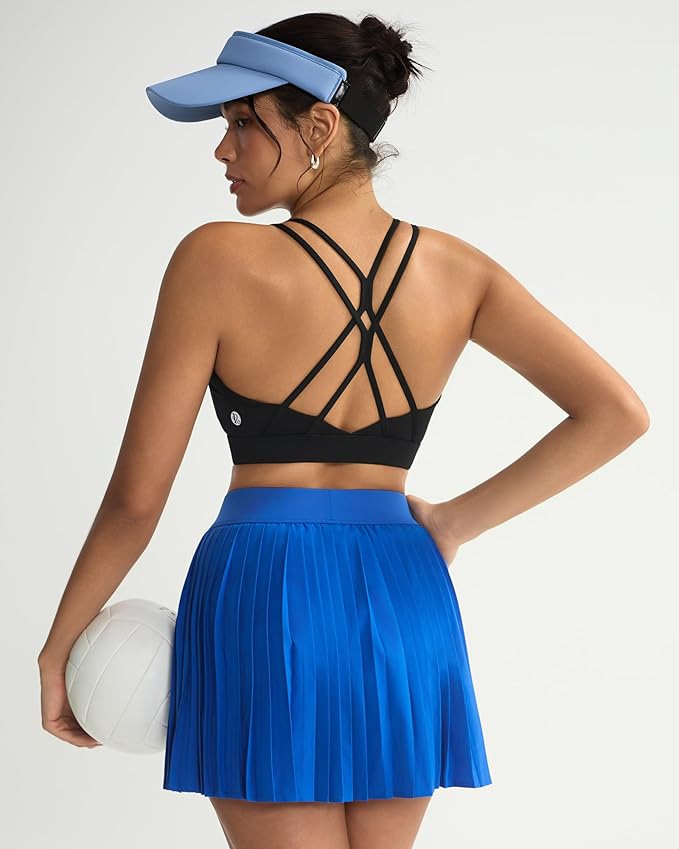 RUNNING GIRL Sports Bras for Women,Strappy Crisscross Back Padded Low Impact Running Sports Bra with Removable Cups