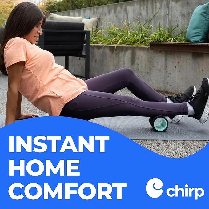 Chirp Wheel Foam Roller – Targeted Back & Neck Relief, Lumbar Spine Stretcher, Spinal Decompression Back Stretcher, Massage Roller with Density Foam for Physical Therapy, Supports 500lbs, 4-Inch Mint
