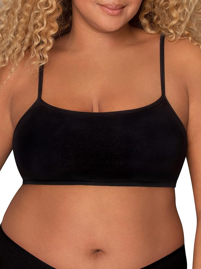 Fruit of the Loom Women's Spaghetti Strap Cotton Sports Bra - All-Day Comfort & Easy Movement