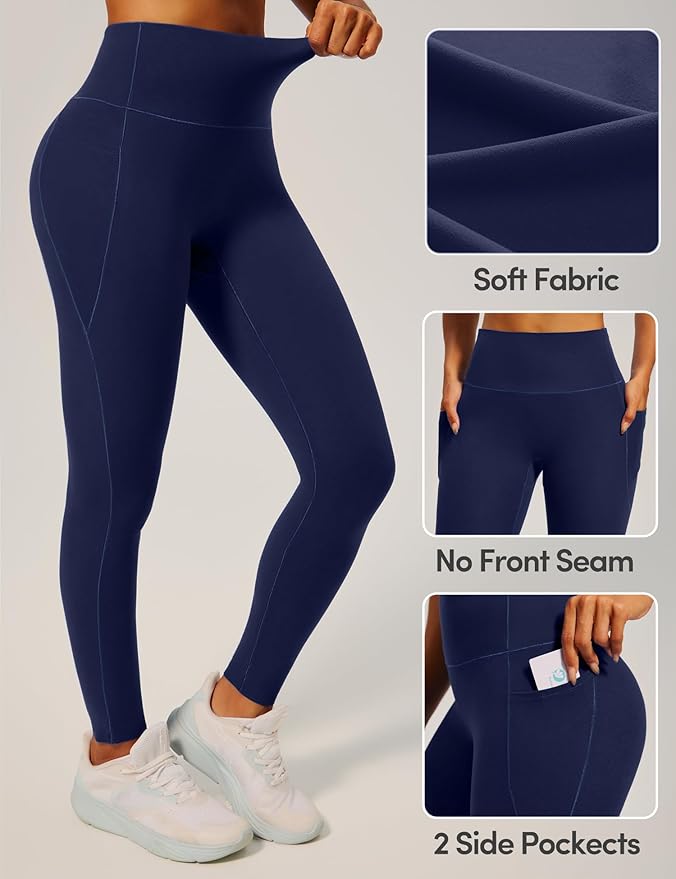 IUGA Invisible Scrunch Butt Lifting Leggings for Women No Front Seam Workout Leggings with Pockets Tummy Control Yoga Pants